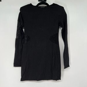 Kathryn Mccarron Sheath Dress Women's Size M Black Lace Long Sleeve Retro Glam